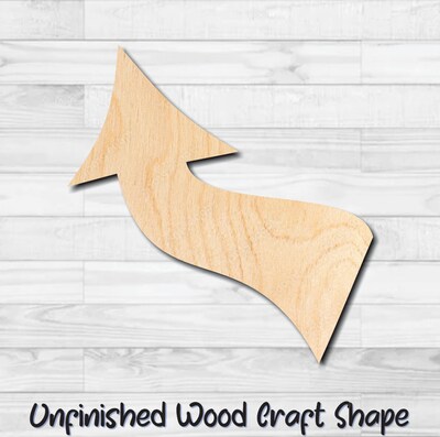 Arrow 22 Unfinished Wood Shape Blank Laser Engraved Cutout Woodcraft Craft Supply ARR-022 - image1